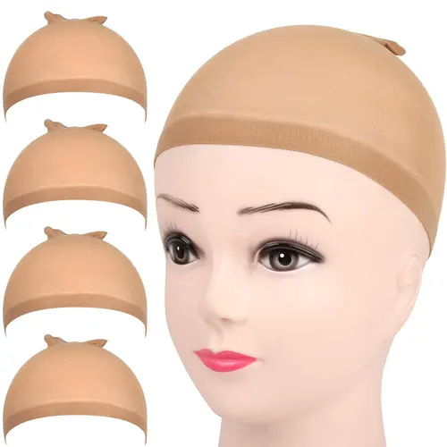 Women's 2PCS Wig Cap Headbands - Thin, Invisible Fit, Breathable, Extra Stretch Transparent Stocking Cap, Lace Front Wig Accessory for Daily Use, Absorbs Sweat, Eliminates Itching, Transparent Look