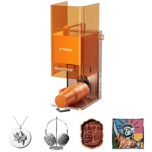 xTool F2 Dual-Engine Laser Engraver - 50MP Camera, 5000mW Infrared & 15W Diode Sources, 6000mm/s Speed, 3D Embossing, Metal Color Marking, 4.6 kg Portable Desktop Printer, Class 4, 300+ Materials, Commercial Use for Fairs/Markets