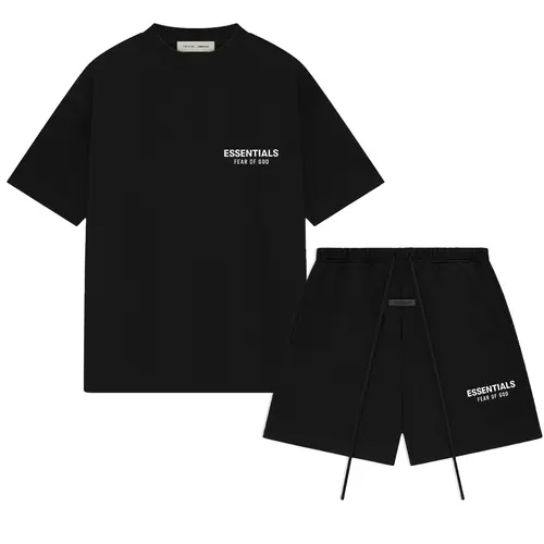 (Over Size) (One Set) Fear of God Essentials Classic Tee & Shorts Set (SS25) | Oversized Fit | Size Down Recommended