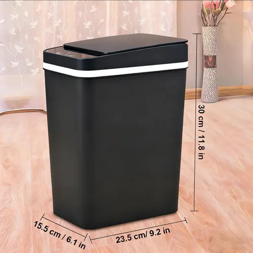 【1M+ Sold】Black Automatic Touchless Kitchen Trash Can - Touchless Garbage Can, Automatic Trash Bin for Kitchen, Requires 2 AA Batteries (Not Provided) summerwins,summerwins,dorm essentials,home essentials