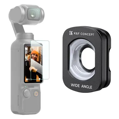 K&F CONCEPT Wide-Angle Camera Lens for DJI Osmo Pocket 3/Pocket 4 (Lenses Only), Magnetic Attachment, Multi-Coated Optical Glass