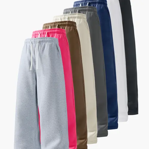 Men’s spring/autumn casual knit long pants, loose straight fit, simple versatile sweatpants suitable for jogging, fitness, and other outdoor activities.