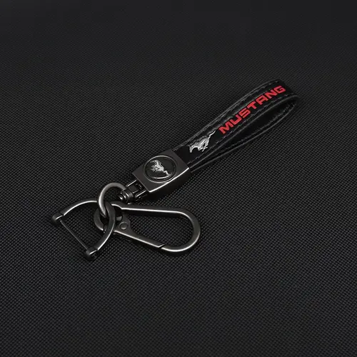 Leather Metal Car Key Chain Ring, Key Rings for Car Keys, Keyrings for Keys, Keychain for Ford Fusion Mustang Explorer F150 F250 F350 Ecosport Edge S-Max Ranger, Durable Accessory, Durability