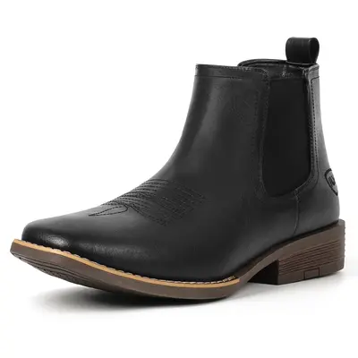 Cowboy Boots For Men Square Toe Chelsea Ankle Boots Mans Casual Western Boot Walking Shoes Footwear