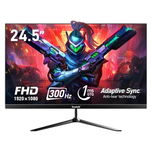 Gawfolk 24.5 Inch PC 300/200Hz Gaming Monitor, FHD 1080p Screen,Adaptive Sync,1ms Without Bezel, 98% sRGB, 178 ° Angle View, HDMI、DisplayPort, Compatible with Wall mounting 75 * 75MM - Black,back to school,back to school haul