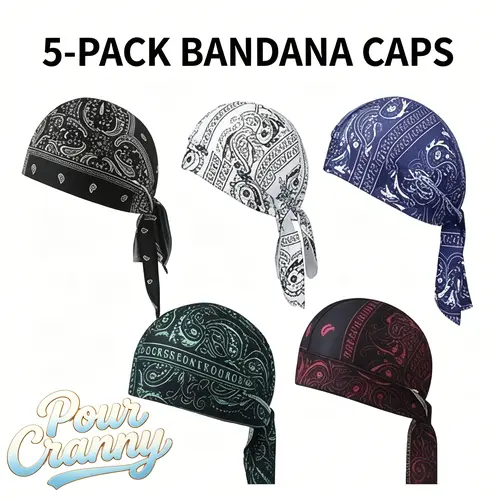 Multifunctional Pirate Cooling Headscarf Cap Set - Unisex Adults' One Size Snug Elastic Fit, Easy to Clean Safety Helmet Liner for Cycling, Sports & Outdoor Headwear, Athletics, Biking