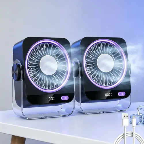 Portable Fan for Bedroom Rechargeable – Turbo Desk Fan with 100 Speed Digital Display, Low Noise Cooling Fan Portable for Travel Office adjustable gadget compact mini tiktokshopspringglowup gift mom love
