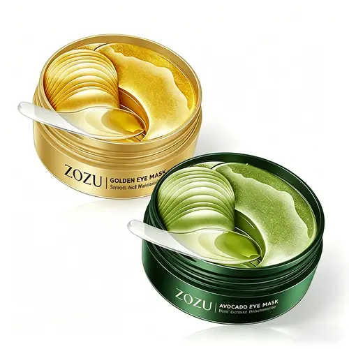 120pcs Avocado & Gold Under Eye Mask Patches - AM Brightening Hydrator, PM Soothing Repairer & Depuffer, Evening Skincare for Dark Circles & Dryness, Beauty Gift, Repairing, Beauty Products, Dark Circles Treatment