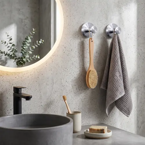 2026 Upgraded Strong Suction Cup Hooks - Classic Durable Metal Heavy Duty Vacuum Lock No-Drill Stainless Steel Rustproof Large Suction Cups Towel Holders for Shower Glass Door, Tile