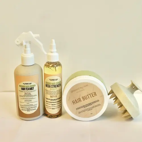 LCO Method Hair Growth System Bundle - Liquid, Cream, Oil, Scalp Massager for Dry Strands, Breakage