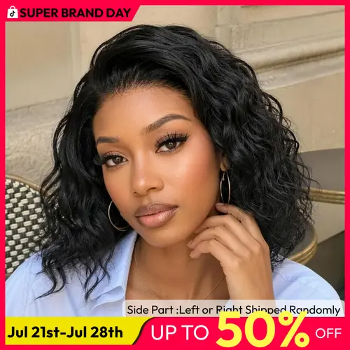 [C Side Part]UNice 250% Bye-Bye Slip Water Wavy Bob Wig Glueless 6X4 Minimalist Lace Human Hair Wigs Natural Looking Bleached Knots Summer Wig Super Brand Day