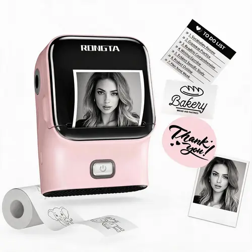 RONGTA Portable 2-Inch Bluetooth Label Maker - Inkless Thermal, AI, Monochrome, Photo, Sticker, Portable Handheld Printer for Small Businesses, Homes (Great Gifts Option)