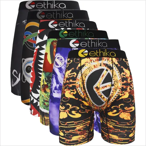 Men's Breathable Fashion Underwear 3Pcs/6Pcs Men Underwear Boxers Breathable Man Swimming Underpants Plus Size Print Mens Panties Trunks Sexy Men's Boxershorts,travel essentials,camping essentials