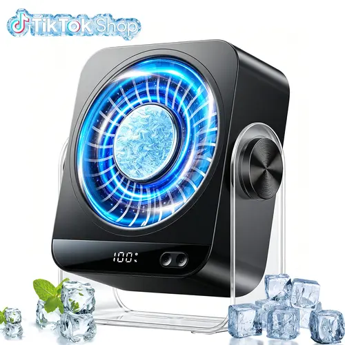 Upgrade 199 Speed Turbo Desk Fan , Smart LED Display, Ultra Quiet USB Rechargeable Portable Fan, Wall Mount Or Desktop Use For Bedroom Office Travel Summer Cooling Usb Powered Fan