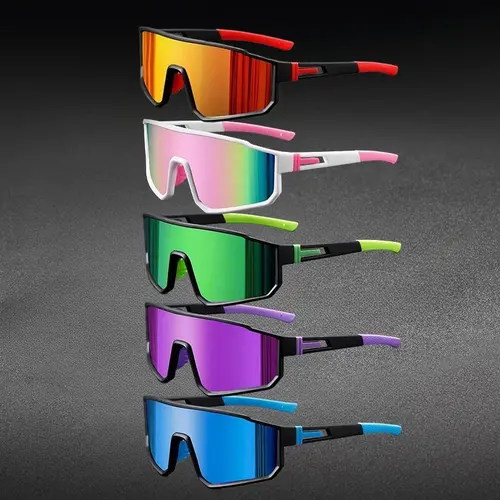 XUH 5-Pack Unisex Oversize Shape Sports Eyewear - Polarized Lens Biking Sunglasses, UV400 Sun Protection, Anti-Glare, Windproof, Ideal for Cycling, Hiking, Unisex Wear Adults' Outdoor Accessories