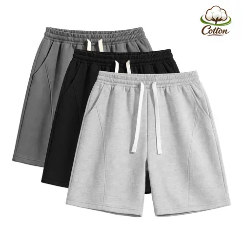 Men’s Solid-Color Active Shorts with Phone Pocket, Lightweight Breathable Cotton Men’s Clothing, Cold Wash Casual Running Bottoms, TikTok Shop Spring Refresh Series, All-Season Wear