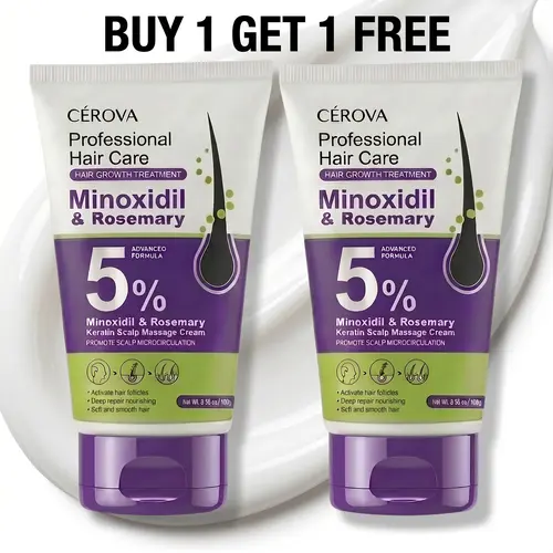 [Buy 1 Give 1] CEROVA 5% Minoxidil Foam Cream, Anti-Hair Loss Hair Therapy for Men & Women with Keto, Ginger Root Extract, Keratin Nourishing Essence, Rosemary Scalp Care for Fast Regrowth, Nourishing Hair Loss Products