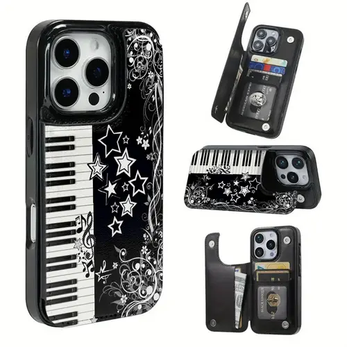 Phone case: Star pendant key pattern, this practical TPU phone case adopts pattern design, has a card slot, can store bank cards, bus cards and other functions. Suitable for iPhone 16 Pro Max, 16, 15 Pro, 14 PLUS, 13, 12 Pro Max series. Can be used as a