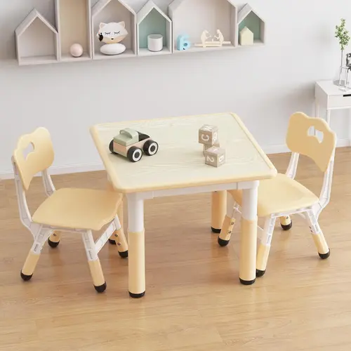 Garvee Adjustable Table and 2 Chairs Set with Graffiti Desktop, Designed for Toddlers to Use for Reading, Drawing, Playing, and Eating Activities,dorm essentials,home decor