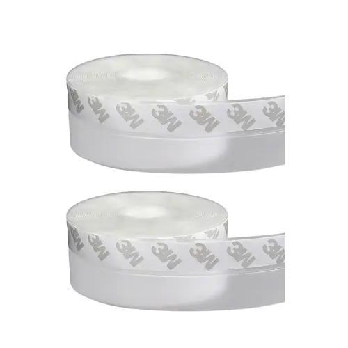 2 Pack Transparent Silicone Door Weather Stripping, Self Adhesive Seal Strip for Door Window Shower Glass, Draft Stopper Insulation Tape, Waterproof Soundproof Dustproof Gap Sealing Tape,  16.4FT (5M) x 1.38in (35MM)