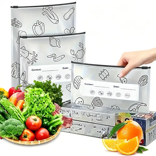 Eco-Reuse Aluminium Foil Food Storage Bags with Zipper Seal (40-Bag Value Pack) - Kitchen Utensils Containers, Airtight, Leak-Proof, Tear-Resistant for Busy Days, Durable Flexible for Refrigerator Meal Prep