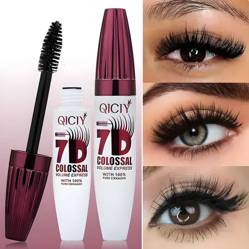 NEW 7D Lengthening Mascara - 24H Long Wear Volume & Curl, Smudge-Proof Lift for Natural Faux Lash Look
