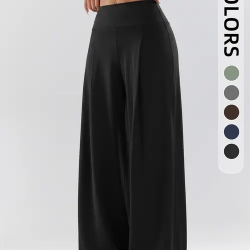 Women's Spring Summer Wide Leg Pants, Bottoms, Elastic Design, Loose Fit, Comfortable for Daily Wear, Everyday and Casual Activities, Casual Loose Fitted