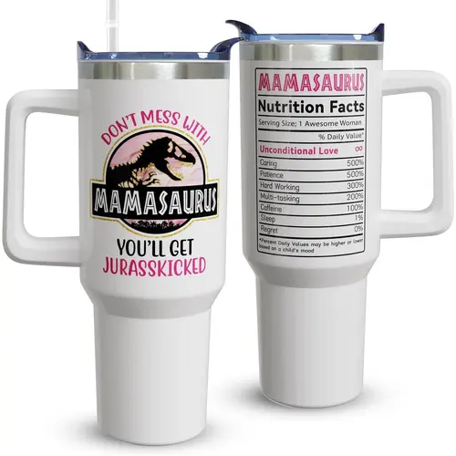 40oz Mom Tumbler with Handle Mamasaurus cup, Mom Gifts from Daughter/Son,Mama Birthday gifts, Mother's Day Gift for Mama, Best Mother In Law Gift,Mother Coffee cup Stainless Steel Travel Mugs, Summervibes, Dealsforyou, Summerwins, Midyearsale
