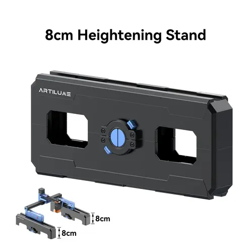 ARTILUME Laser Engraver Protective Case - 2-in-1 Foldable Tool Enclosure with 8cm Height Extension Stand, 0.01mm Precision Engraving, Height Boost, Ceramic & Leather Compatibility, No Extra Riser Needed, Portable Space-Saving, 200×150Mm, 2-In-1 Cover & He
