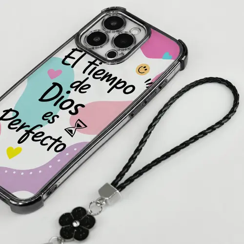 Divine Timing El Tiempo de Dios Aesthetic Pastel Crystal Clear Shockproof Phone Case with Reinforced Corner Protection for iPhone 17/16/15/14/13/12/11/pro/max/plus/xsmax Samsung S25/S24/S23/S22 ULTRA 985