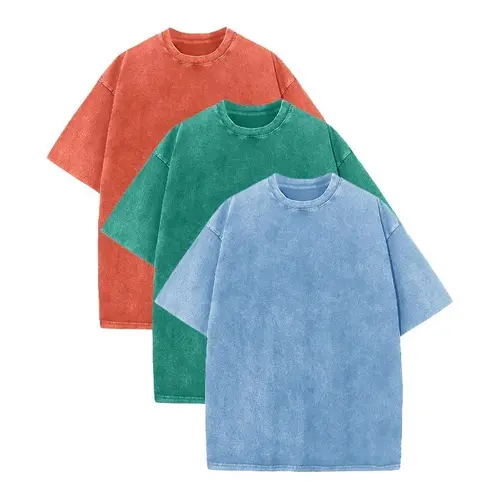Men's Oversized Cotton T-Shirts Loose Fit Vintage Washed Tee Unisex Short Sleeve Casual Shirts Tops