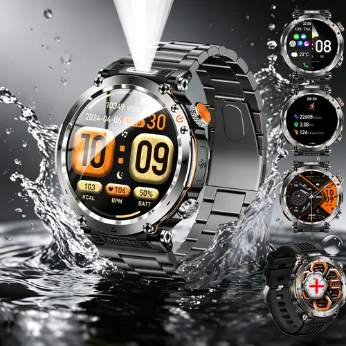 Men's Smart Watch - LED LCD Display, Bluetooth Wireless Phone Call, Message Reminders, 100+ Sports Modes, Weather Updates, Stopwatch, Timer, Water-Resistant, Compatible with Smartphone, iPhone & Android Phones,back to school,back to school haul