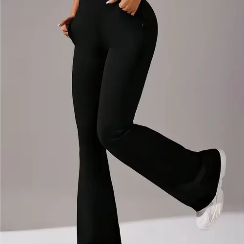Women's High-Stretch Micro Flare Sweatpants - Soft Elastic Athleisure Gym Clothes, Women's Clothes for Yoga, Flare Leggings summerwins,summerwins