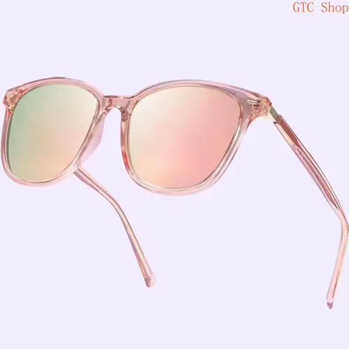 Trendy Big Style Polarized Sunglasses for Women, Luxury Gold-Plated Frame with UV400 Anti-Glare Protection, Fashion Stylish Shades Perfect Daily Accessory & Ideal Christmas Gift 2026 New Arrival