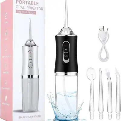 Electric Water Flosser Oral Irrigator, Portable Dental Care Device, Effective Plaque Removal, Easy to Use, Ideal for Home & Travel