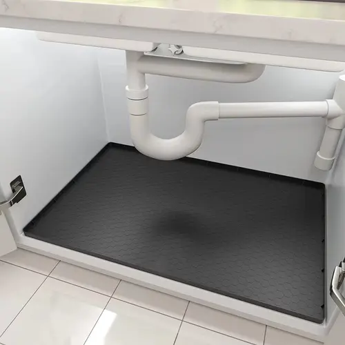 Waterproof Silicone Sink Pad, Kitchen Sink Protector, Shelf Liner Organizer, Cabinet Water Tray, Water Splash Proof, Water Splash Guard, Home, Household Items, Various Sizes Available