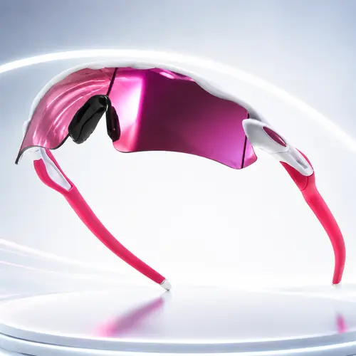 Unisex Polarized Sports Sunglasses - Pink Windproof, Colorful Mirrored Polycarbonate Lenses, Anti-Glare, Anti-Wind & Sand, Sporty Chic, Outdoor Cycling Accessories, Cycling Eyewear, Off-Road Gear, Lightweight Pick for Biking Enthusiasts, Off-Road Sports E