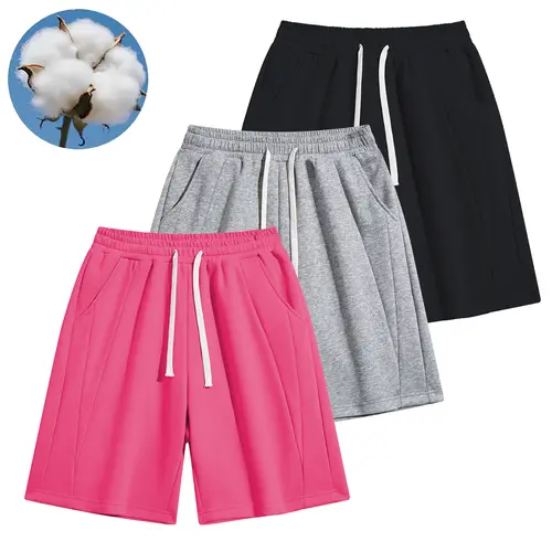 Men’s two-way casual shorts for home and streetwear | A wardrobe essential set made from ultra-soft cotton blend, featuring a loose fit, drawstring elastic waistband, and heavyweight fabric—perfect for everyday wear, weekend outings, and travel.