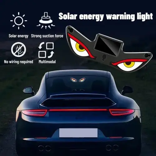 Car Rear Window Dynamic LED Display - Vampire Devil Eye Panel, Gothic Universal Vehicle Decoration, Batteries-Included Auto Decorative Light, Car Decorations Accessories