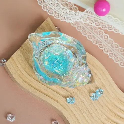 Pawtoto Seashell Blue Squishy Fidget Toy - Handmade Food Grade Silicone, Water Feel, Firm Medium Rebound, Stress Relief Squeeze Toy, Summer Vibes, Fidgettoys, Squeeze Balls