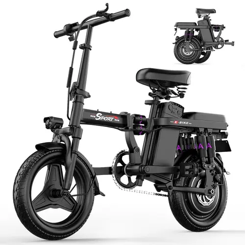 Pikabike F12 Electric Bike for Adults 1200W Motor 48V 15AH Battery 25MPH Speed 24-40Miles Range Foldable 14" Lightweight Commuting Ebike with Dual Disc Brakes