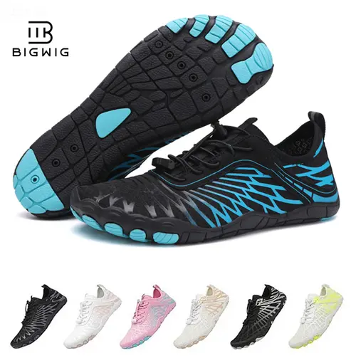 Unisex Breathable Mesh Water Shoes with Wide Toe Box, Non-Slip Rubber Sole, Elastic Band - for Trail Running, Hiking, Beach Walks, Gym - Breathable Material Sports Footwear for Men, Women, From Beach Walks To Hiking