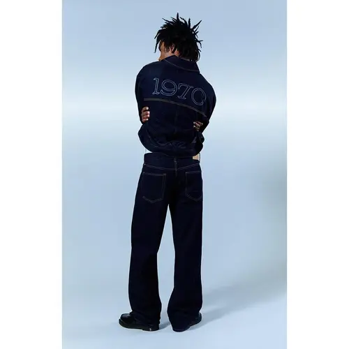 Pacsun Men's Dylan Baggy Jeans Contrast Stitch Dark Blue
