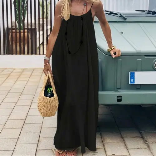 2026 New Lady's Backless Spaghetti Strap Loungewear Dress - Loose-Fit, Soft, Comfortable, Chic Casual Wear Nightwear, Sleeveless Summer Women's Casual Dress, Elegant,back to school,back to school haul