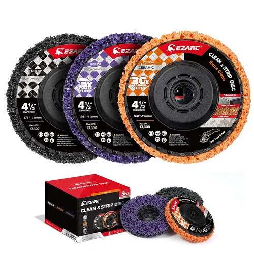 EZARC Tools 4-1/2 inch Diameter Ceramic Grit Stripping Discs (3-Pack Mix) - 7/8in Arbor Honeycomb Mesh Wheels for Angle Grinder, Metal/Fiberglass Paint & Rust Removal, Cost-Effective Set, Home Improvement Tool Upgrade, Father's Day Gift toolupgrade