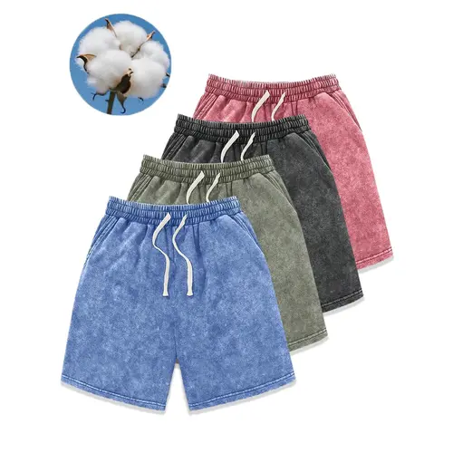 Men's Summer Washed Cotton Plain Outdoor Fabric Sportswear Athletic Shorts - Casual Loose Fit, Drawstring Waist, Pockets, Retro Street Vibes, 1/2/3/4-Piece Sets, Suitable for Running, Golf, Holiday Activities