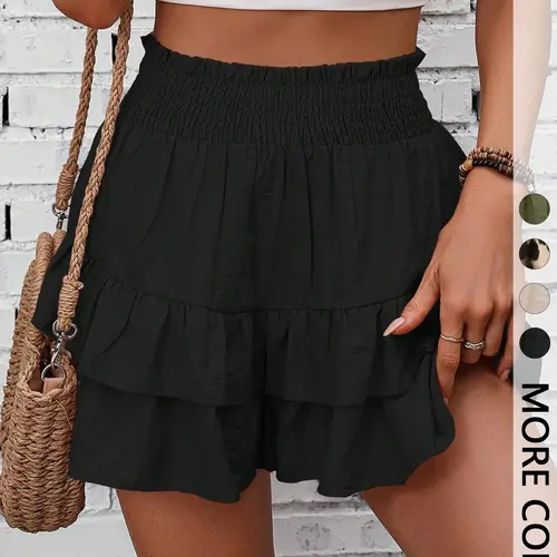 Women's High-Waisted Tiered Ruffle Skort for Summer Casual Wear Fashion Skorts