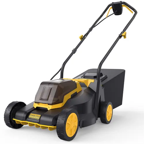 DOVAMAN 20V Brushless Wireless Garden Lawn Mower - 14" Wide Cut, No Battery, DEWALT 20V MAX Battery Compatible, 3800 RPM Motor, 3-Adjustable Height, Foldable Grip, 19.8 Lbs, Ideal for Small Spaces