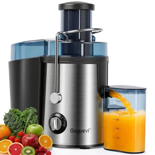 Boyuevi 800W Multi-Function Centrifugal Juicer Machine - 3" Whole Fruit & Veg Feed Chute, 30 oz. Juice Jug, Easy to Clean, BPA-Free Abs Foam Household Kitchen Household Products Item Appliance
