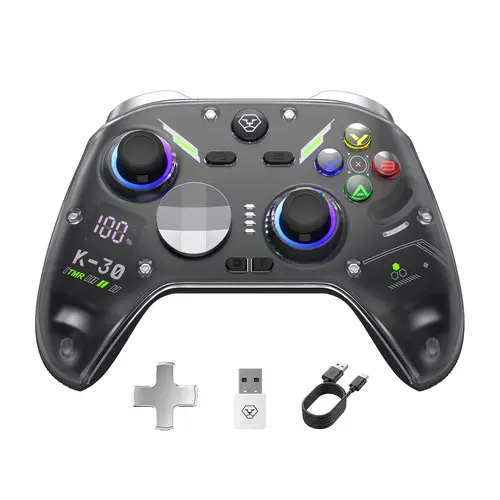 AOLION K30 Wireless Game Controller (Not for PlayStation/Xbox) - TMR Anti-Drift Joysticks, Switchable ABXY Layout, Mechanical & Linear Trigger Modes, Dual-Height Thumbsticks, Compatible with Switch, PC, iPad & Android